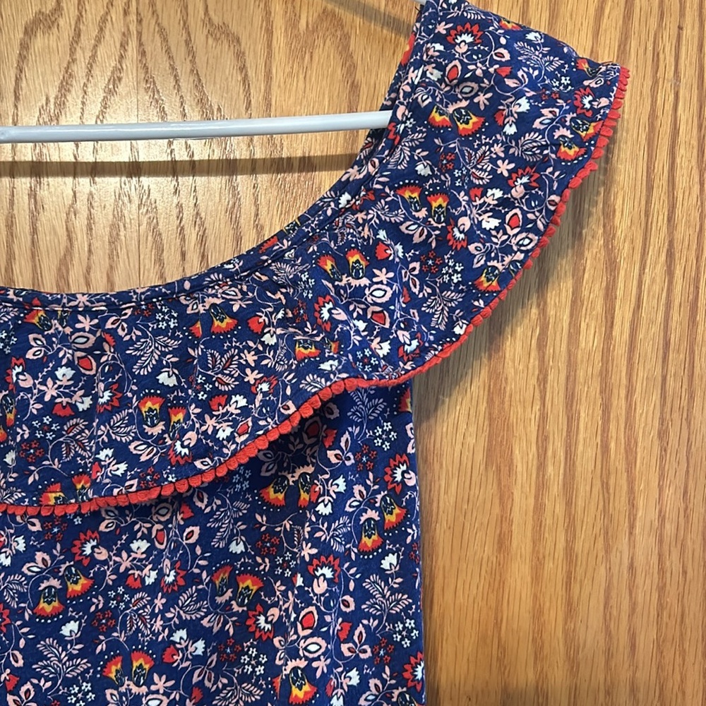 Boden Off the Shoulder Floral Dress Sz 8R 8 - Picture 3 of 6